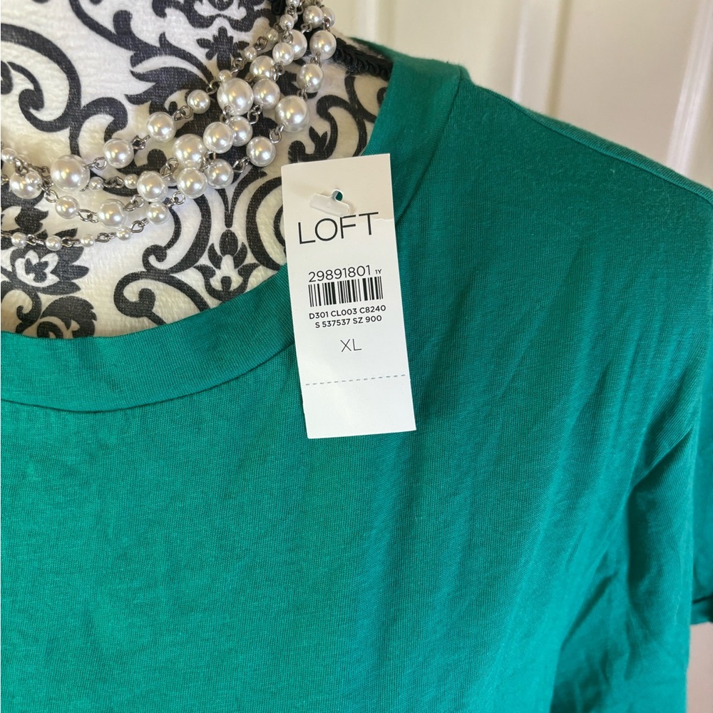 *NWT* Loft - women’s 100% cotton, short sleeves, teal, size XL - Picture 4 of 9